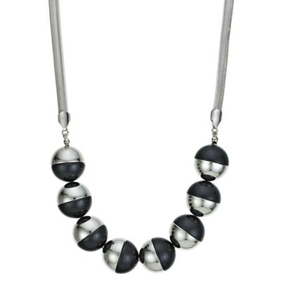 Designer black and silver orb necklace